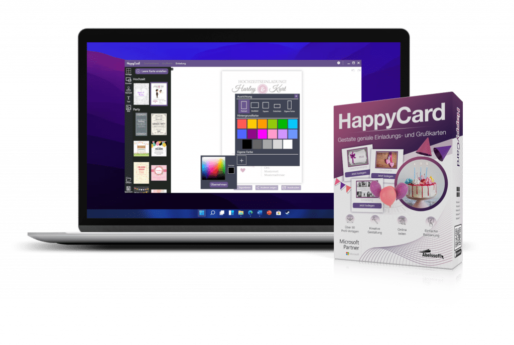 HappyCard laptop and boxshot
