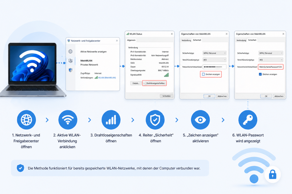 WLAN Passwort anzeigen Windows