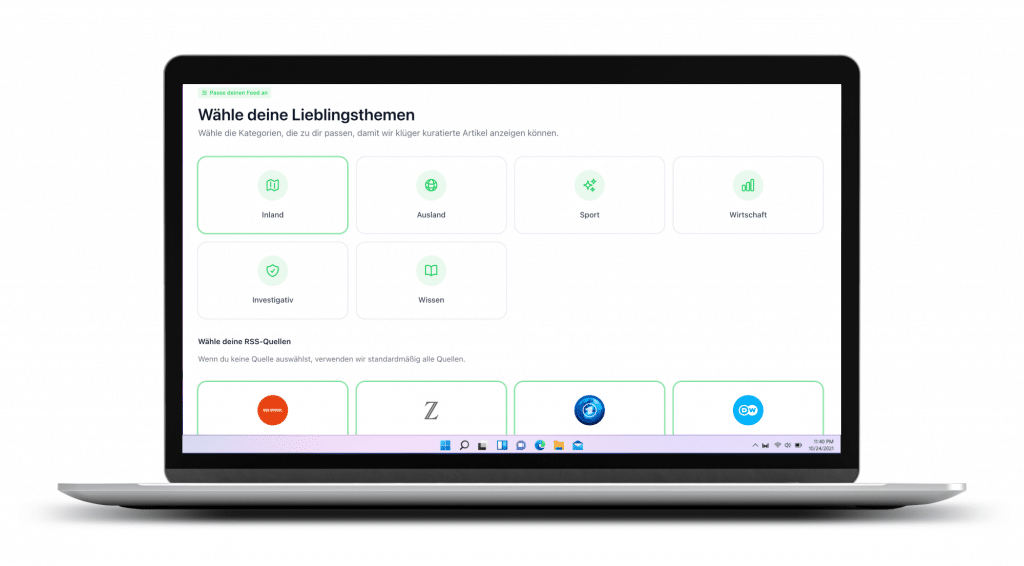Echte Nachrichten klar strukturiert