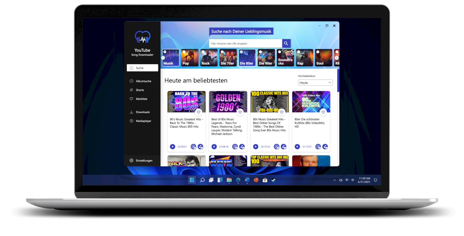 YouTube Song Downloader Benutzeroberfläche – Screenshot 2