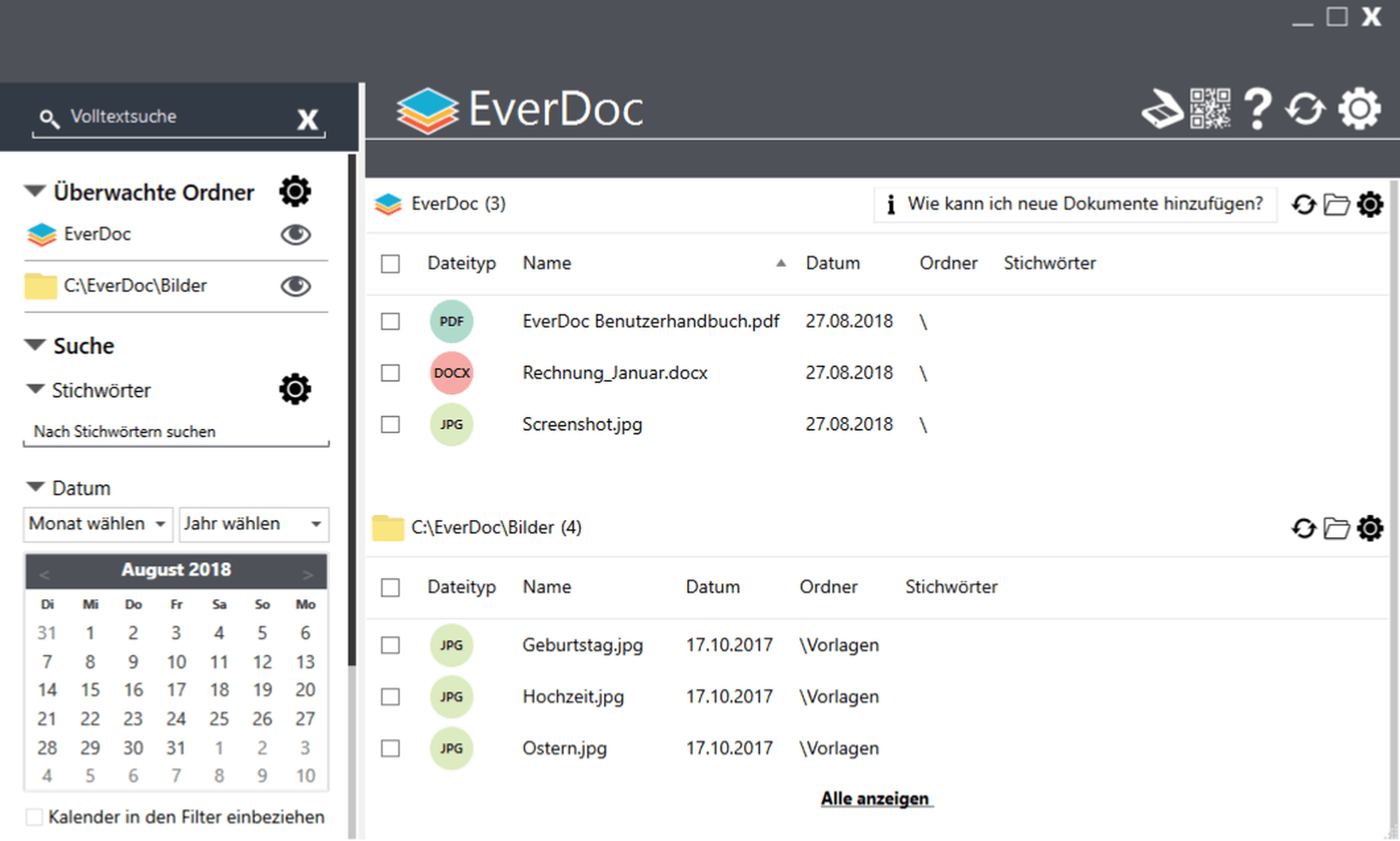 EverDoc Software zur digitalen Dokumentenverwaltung mit Texterkennung