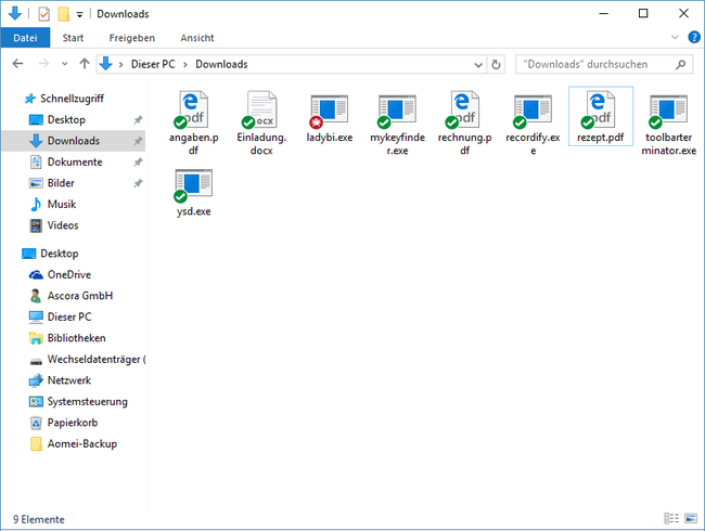 Überwachte Ordner erhalten an jeder Datei ein Status-Symbol